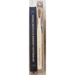 NATURAL HEALTH CO Horse Bristle Bamboo Toothbrush Medium