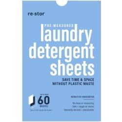 RE STORE Laundry Detergent Sheets Sensitive 60pk170g